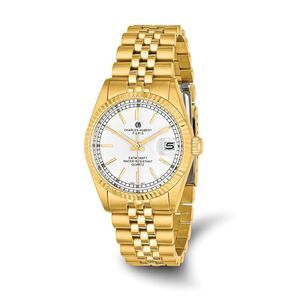 Charles Hubert Mens Gold-plated Round Analog Watch